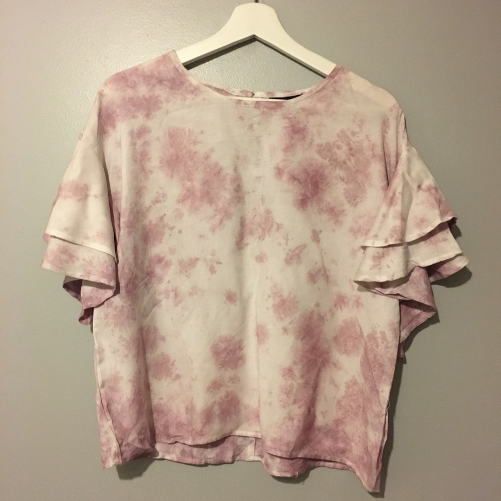 Style Envy Flutter Sleeve Tie Dye Top
